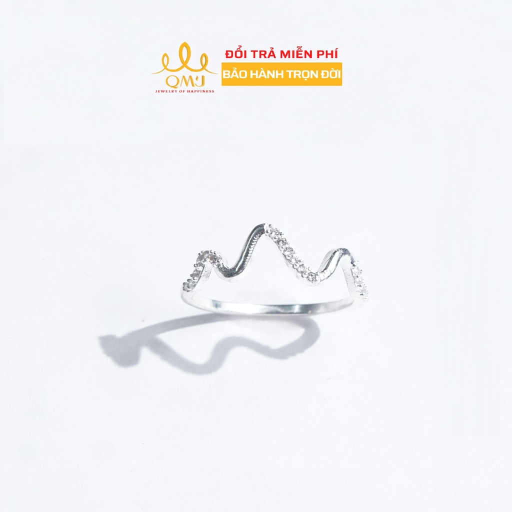 Nhẫn bạc nữ vương miệng sóng âm QMJ - Q807