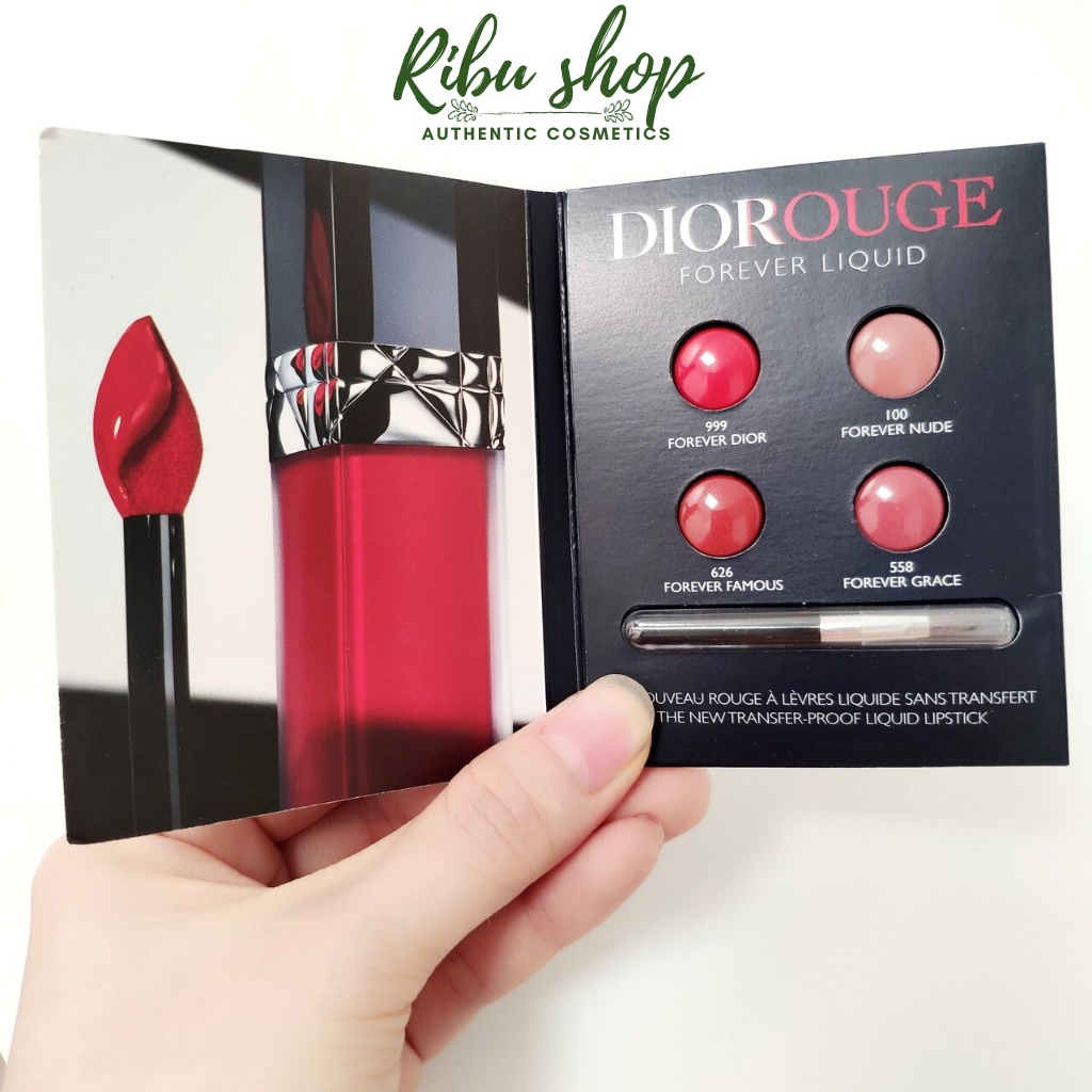 Mẫu thử son kem lì CD Rouge forever liquid sample 4 ô x0.3ml quà tặng hãng - Ribu shop