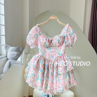 Đầm Voan Hoa Chiết Eo Cúp Ngực Hèo Studio (Ảnh Thật + Video)