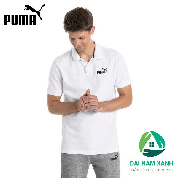 Áo Thun Polo Nam Puma Essential Short Sleeve (màu White) - Hàng size châu Âu