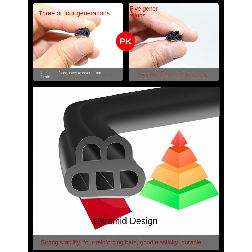 Cuộn Dây Cao Su Dán Viền Cửa Xe Hơi Cách Âm Chống Trầy Xước 5M