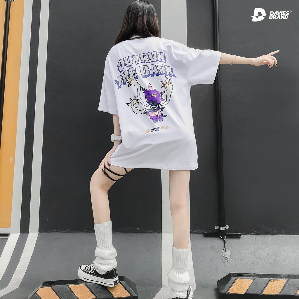 Áo thun tay lỡ nữ form rộng màu pastel Outrun The Dark Tee local brand DAVIES.