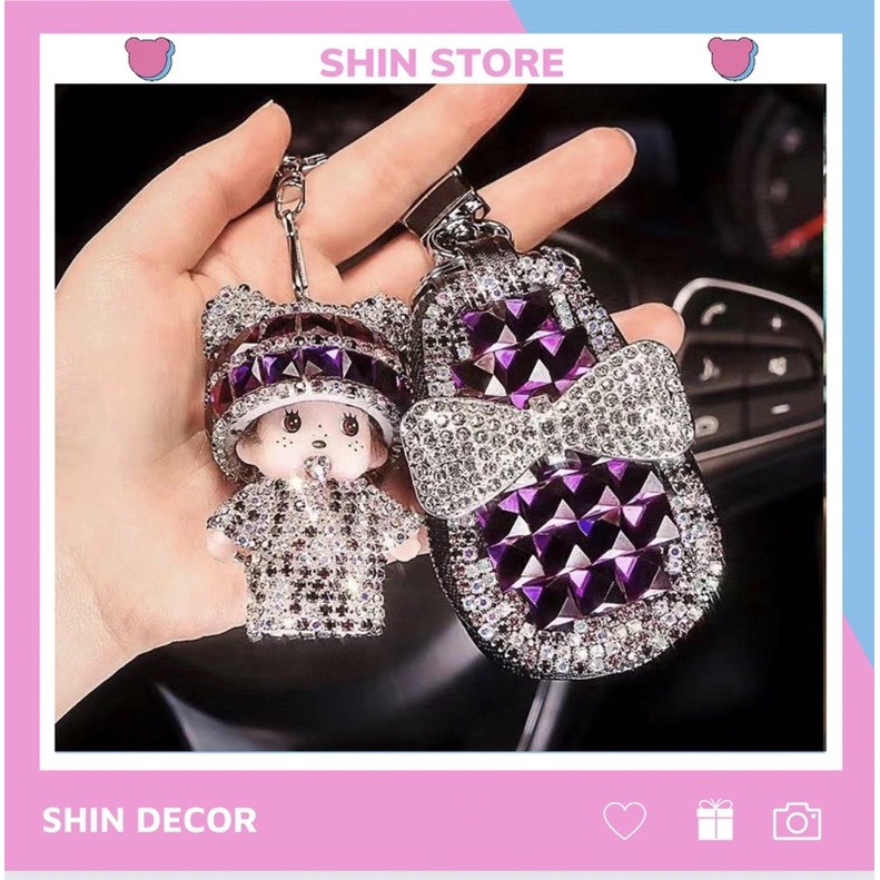 Móc Khoá Búp Bê Đính ĐÁ Sang Chảnh , Phụ Kiện Túi xách Dễ Thương - SHIN STORE