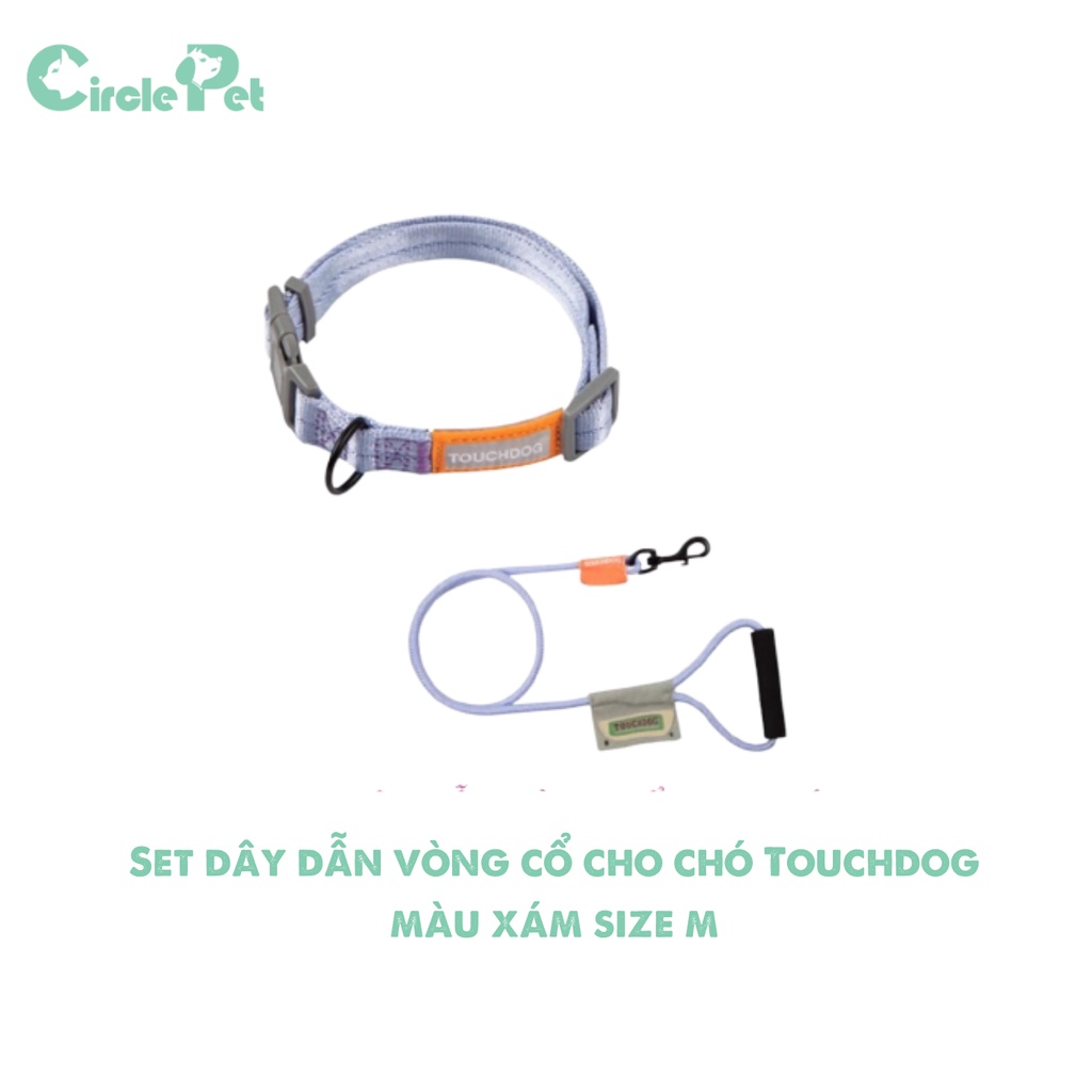 Set Dây Dẫn Vòng Cổ Cho Chó Touchdog Chắc Chắn Nhiều Màu Nhiều Kích Cỡ - Circle Pet