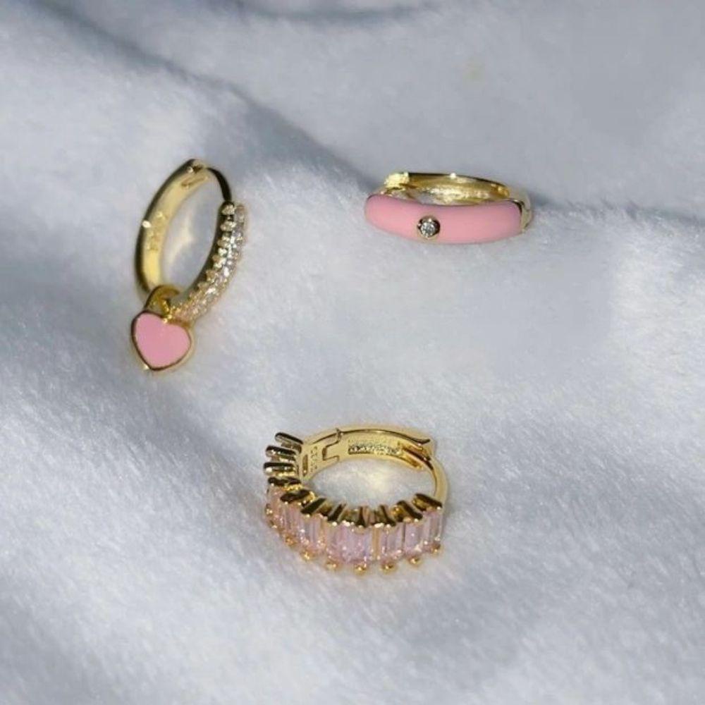 Khuyên Tai Màu Hồng Siêu Lấp Lánh Thời Trang Cho Nữ MXMUSTY