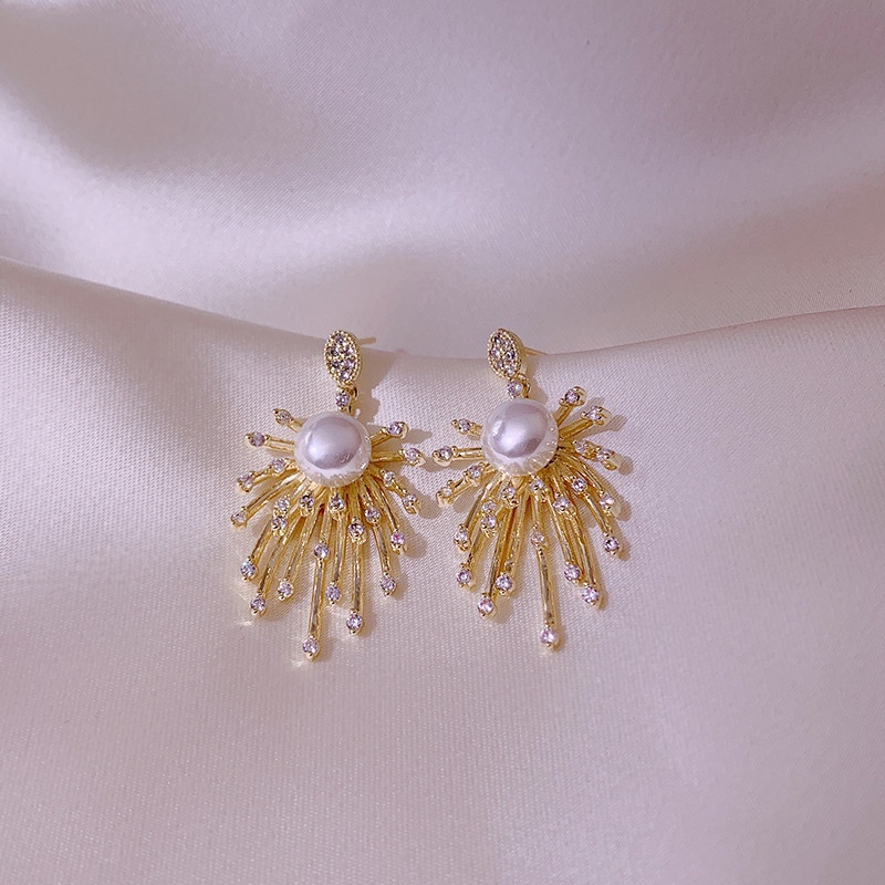 Bông Tai Hình Pháo Hoa Bằng Kim Loại Phong Cách Vintage