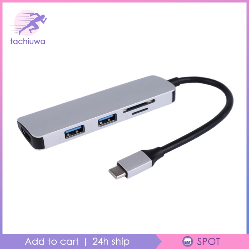 Bộ Chuyển Đổi Type-C Sang 4k Hd Dual Usb 3.0 Kèm Đầu Đọc Thẻ Nhớ Usb C