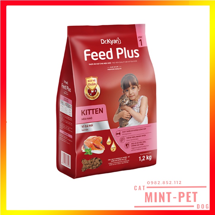 Thức Ăn Hạt Khô Cho Mèo Con Feed Plus KITTEN Vị Cá Hồi Gói 400 g #MintPet