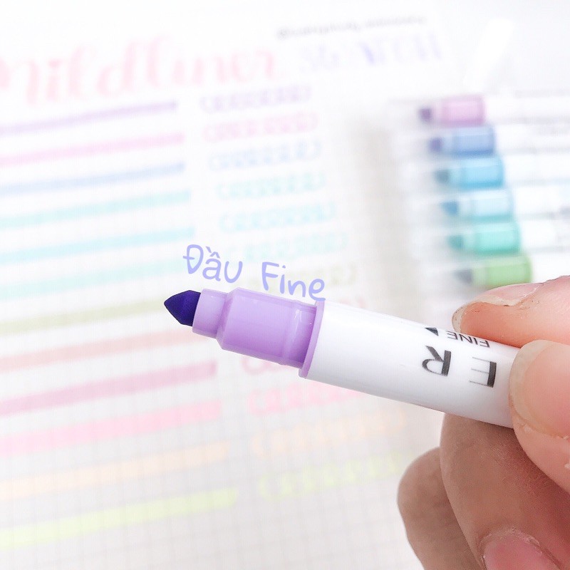 Bút Highlight set 12 cây Houkai bản dupe hoàn hảo Zebra Mildliner  Bullet journal