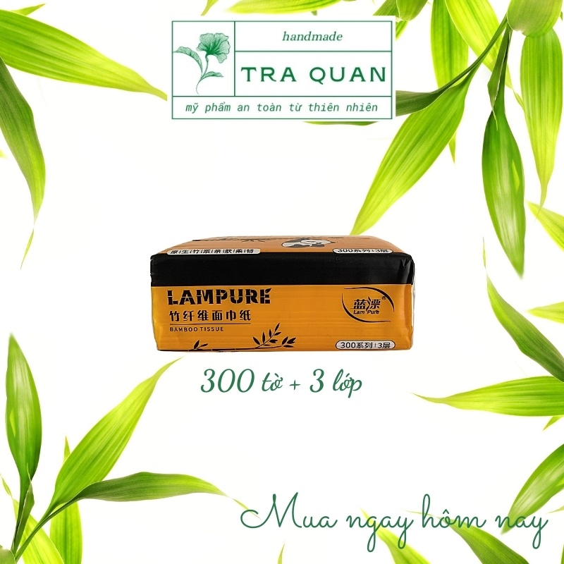 Giấy Ăn Gấu Trúc Lampure Dạng Rút 300 Tờ/1 Gói Giấy 3 Lớp Siêu Dai Siêu Rẻ 01 Gói