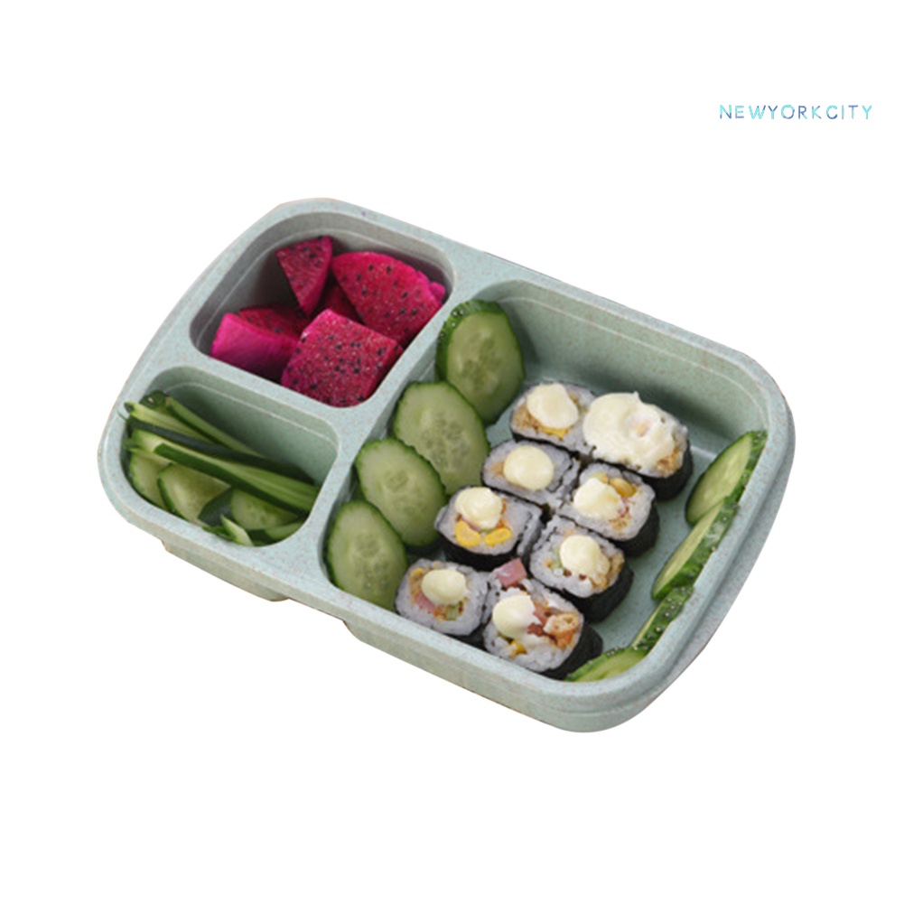 Hộp cơm 3 Ngăn Chất Liệu Rơm Lúa Mì Siêu Nhẹ Mang Đi Tiện Dụng