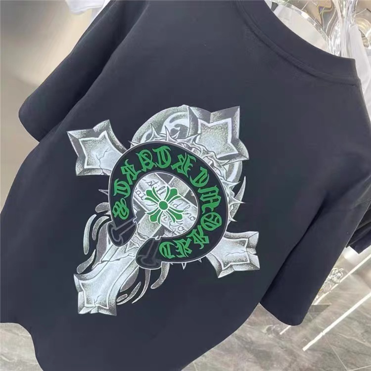 Áo Thun Tay Ngắn Dáng Rộng In Chữ Chrome Hearts Chrome Hearts Cá Tính Hợp Thời Trang Cho Nam Và Nữ