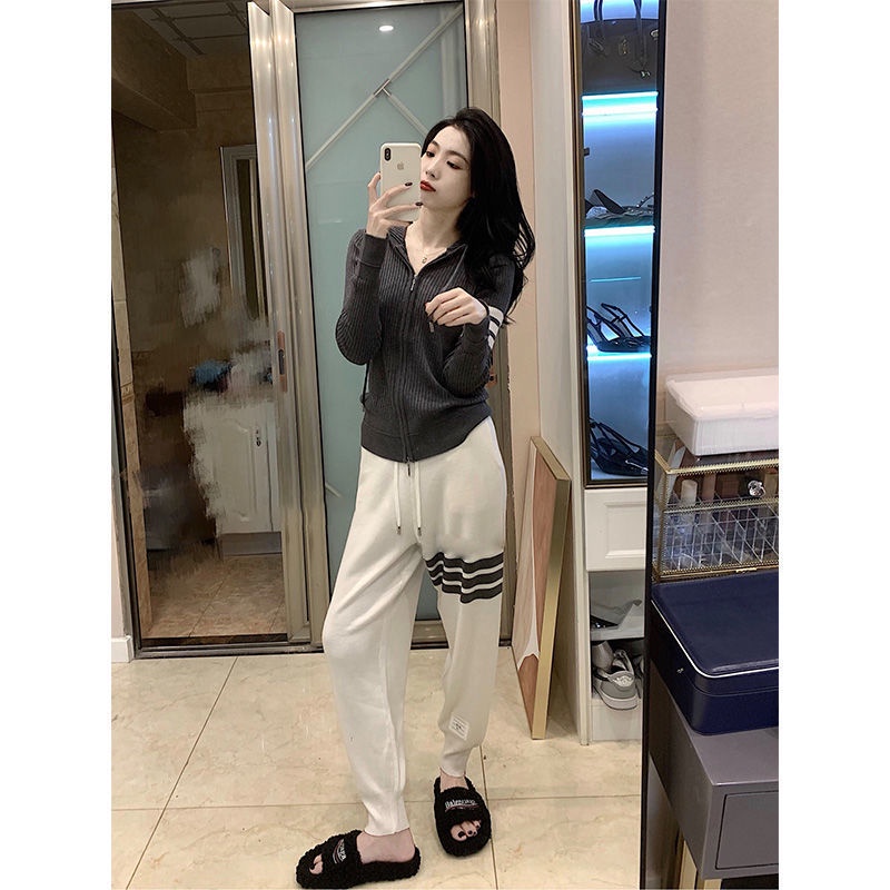 Set áo Hoodie và quần dài phong cách thể thao thời trang mới cho nữ