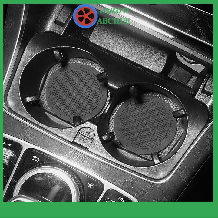 Bộ 2 miếng lót cốc nước bằng sợi carbon dùng trên xe hơi