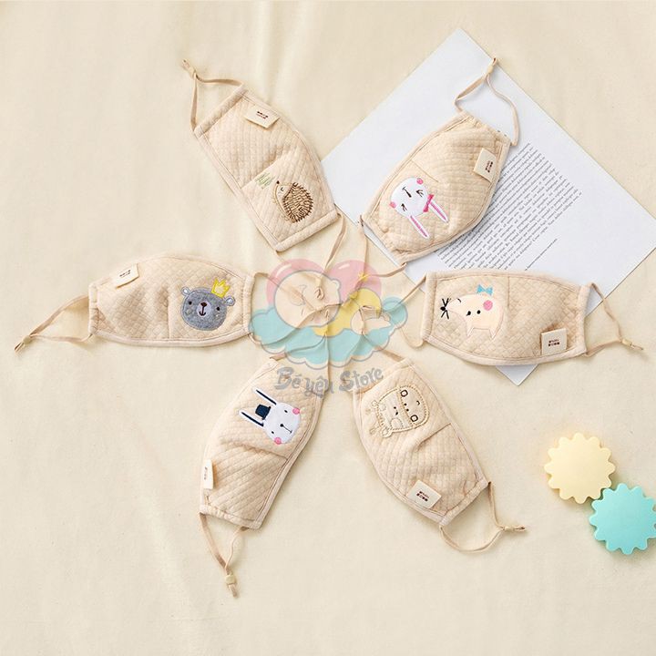 Khẩu trang vải cho bé chất liệu 100% COTTON cao cấp dễ thương (Khẩu trang cho bé 1 tuổi - 5 tuổi)