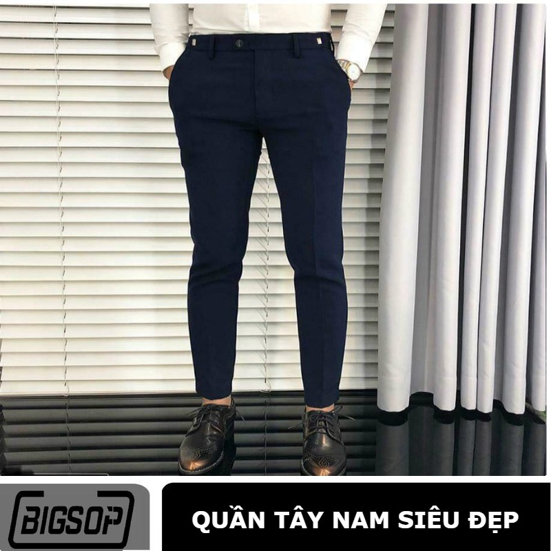 Quần tây âu BIGSOP màu đen, ống côn, dáng Hàn | BigBuy360 - bigbuy360.vn