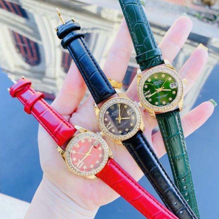 Đồng hồ Rolex nữ dây da nhẹ nhàng thanh lịch phong cách hàn xẻng
