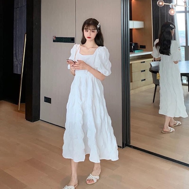 VÁY BỒNG BỀNH MAXI TRẮNG CHẤT ĐẸP | BigBuy360 - bigbuy360.vn