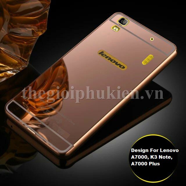 Ốp lưng tráng gương viền kim loại Lenovo K3 Note A7000 bo tròn