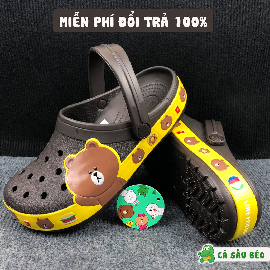 Dép Sục Cross LineFriends Gấu Nâu. Hàng loại 1 cực xịn sò.Full Box, Full Tag.