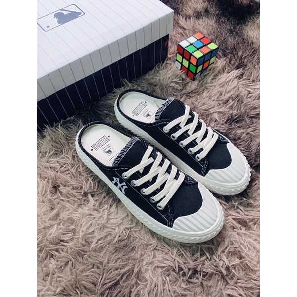 Giày Sục Thể Thao Nữ CHIBAMY Thêu chữ N , Sục bata đạp gót đế bánh mì 3cm