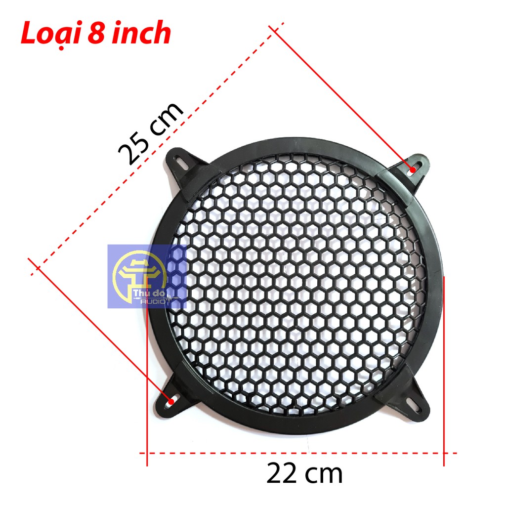 Màng lưới bảo vệ loa bass chất liệu nhựa ABS, kích thước 4, 6,8,10,12,15 inch...