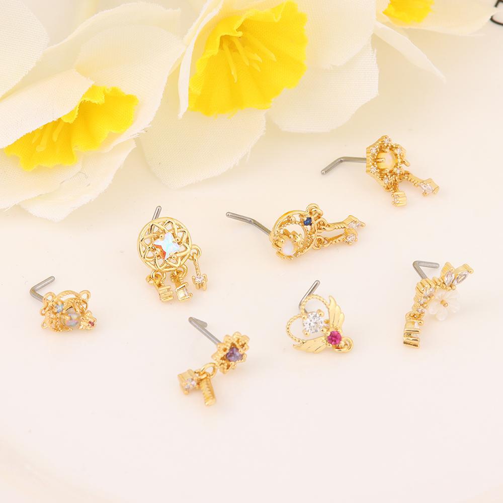 Khuyên Mũi Dáng Dài Nhiều Màu Sắc Thời Trang EUCA