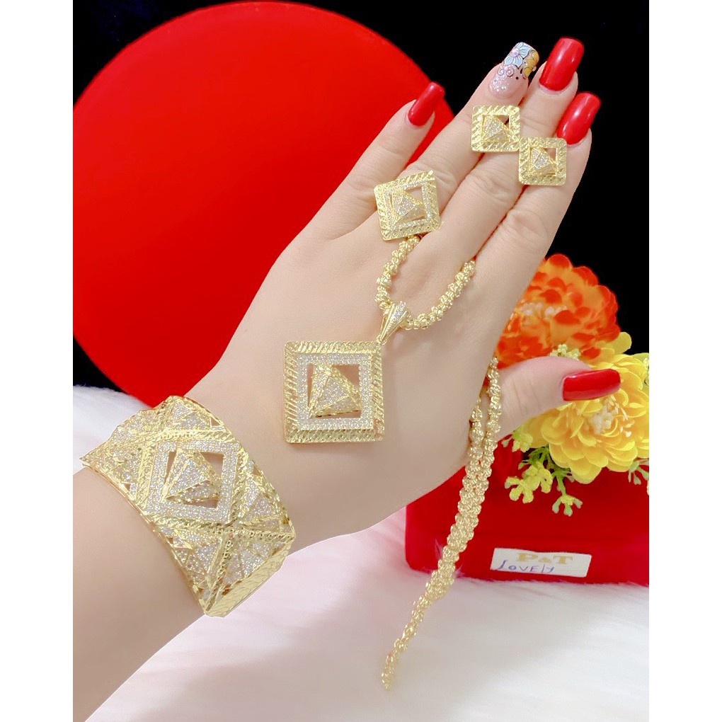Bộ trang sức 4 món mạ 18k cao cấp E383