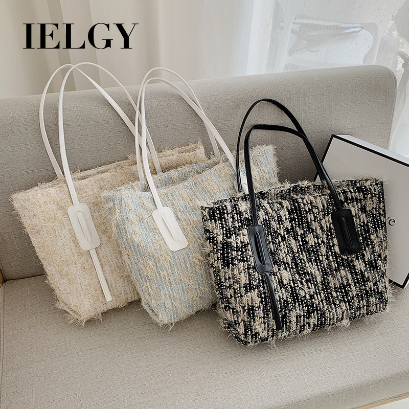 Túi đeo vai bằng vải len thời trang thanh lịch cho nữ IELGY
