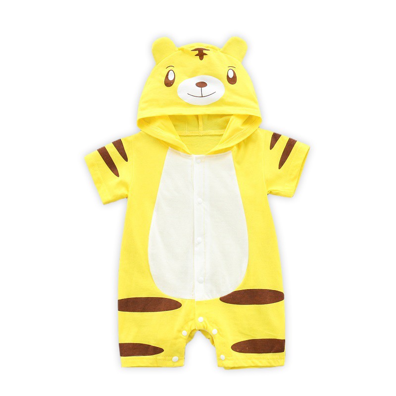 Bộ body hình thú bé trai bé gái Mario Store bodysuit có mũ cho bé họa tiết đáng yêu chất cotton hàng xuất khẩu