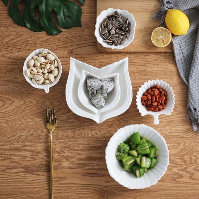 Bát sứ ăn dặm hình hoa lá sứ trắng - Nhiều size