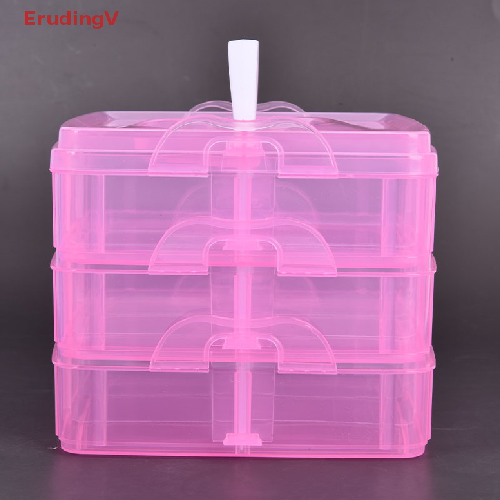 [ErudingV] Hộp Đựng Trang Sức Hạt Cườm 3 Lớp Trong Suốt [Mới]