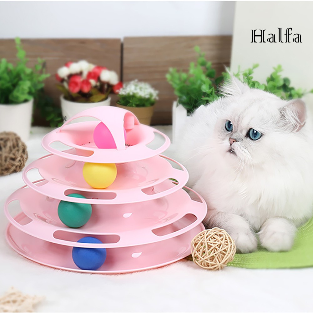 Đồ Chơi Tháp Xe Lăn Bốn Tầng Cho Thú Cưng