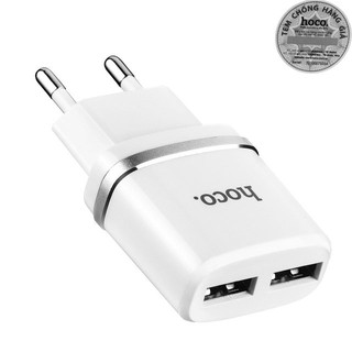 Cốc sạc nhanh 2.4a - 2 cổng usb - hoco c12