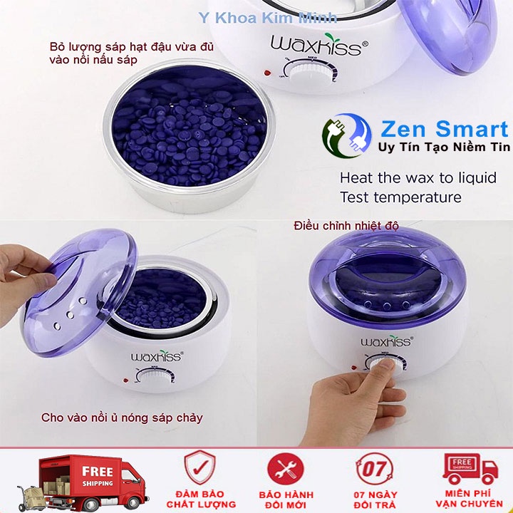 Nồi Nấu Sáp Wax Lông Chuyên Dùng Triệt Lông Cơ Thể ( Tặng Kèm Gói Sáp + 10 Que Gỗ ) - Bảo Hành 12 Tháng