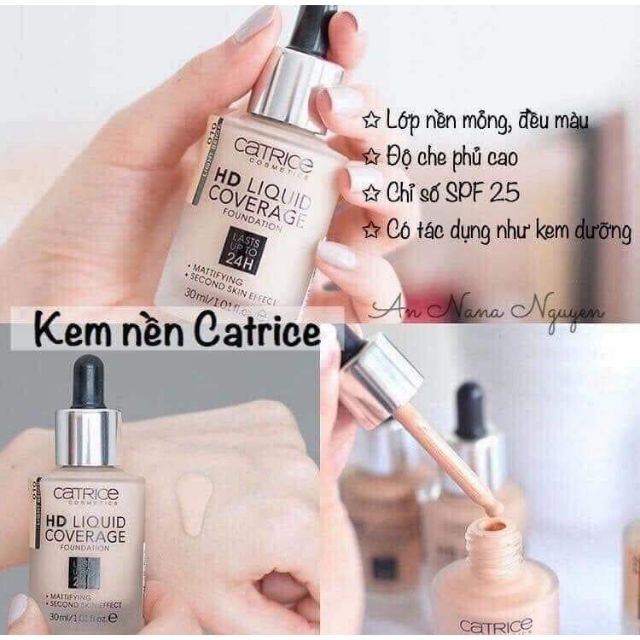 Kem nền CATRICE HD Liquid Coverage 24h