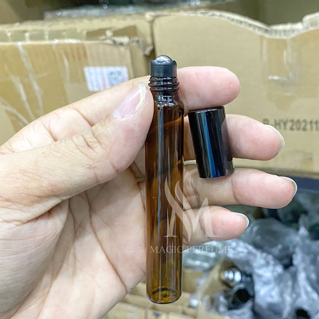 Chai lọ đựng tinh dầu thủy tinh cao cấp dạng bi lăn, dung tích 5ml, 10ml