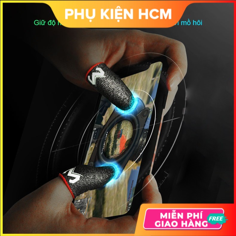 2 Găng tay chơi game điện thoại MEMO sợi carbon phủ bạc cảm ứng nhạy cho game PUBG FF  - Phụ Kiện HCM