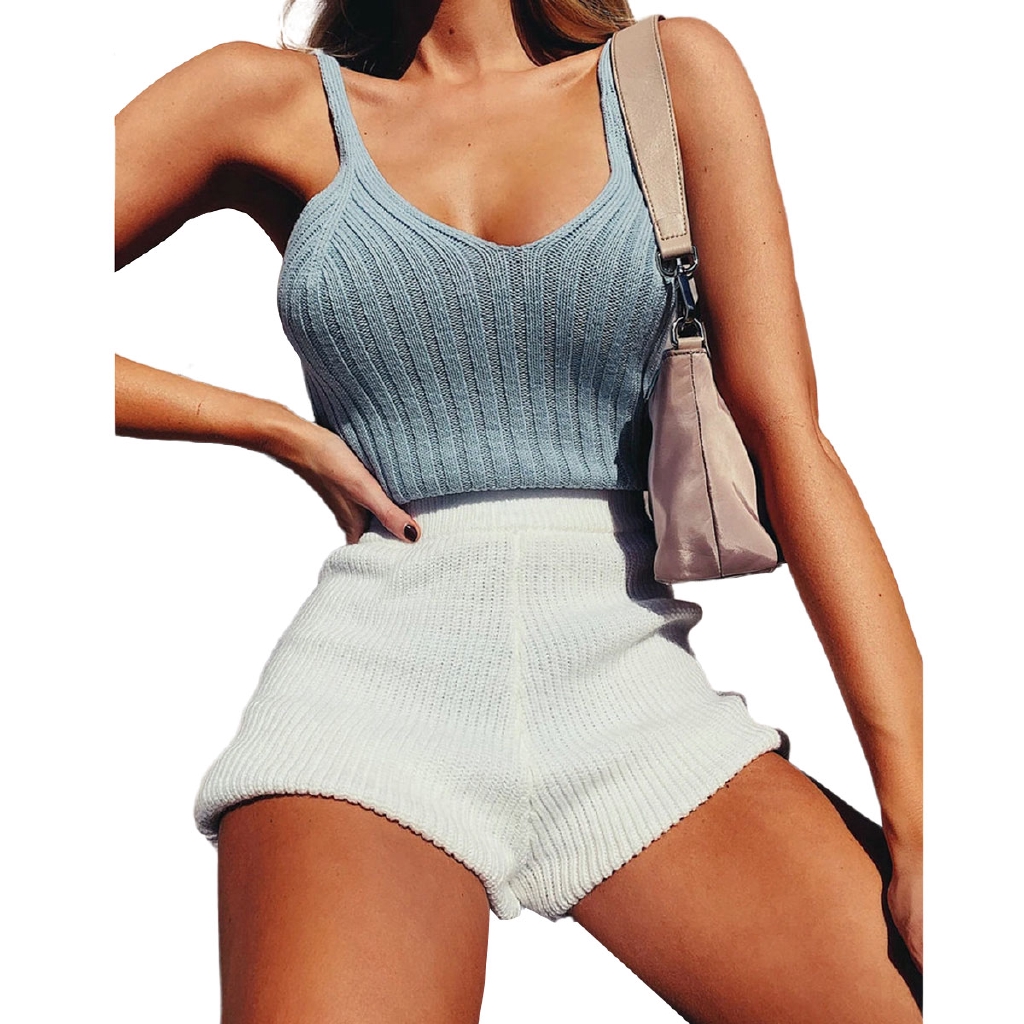 Áo Croptop Dệt Kim Không Tay Thời Trang Mùa Hè Cho Nữ | BigBuy360 - bigbuy360.vn