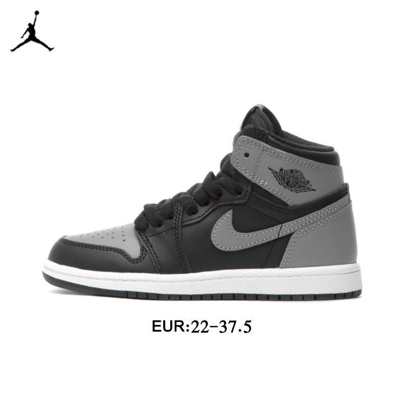 * Ưu đãi đặc biệt * Giày không khí nguyên bản Jordan 1 Mid "Shadow Grey" Giày trẻ em cổ điển Giày thể thao cho trẻ em Giày bóng rổ Giày thể thao thời trang Baby Kids Boy Girls Sneakers Giày Sẵn sàng