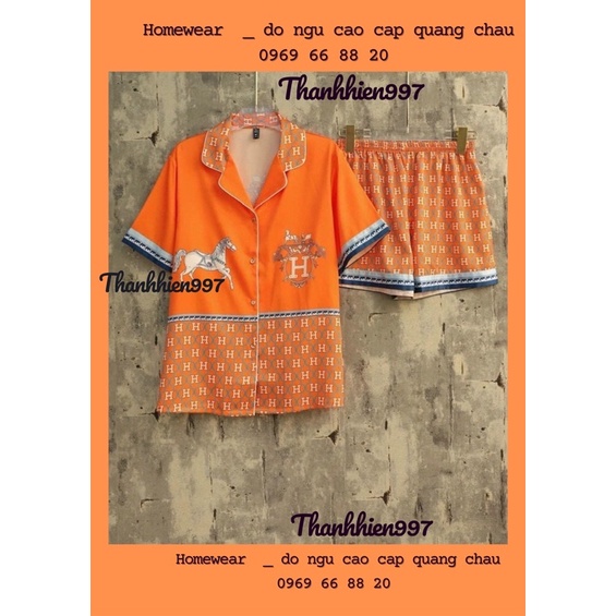 Pijama cộc đùi ngựa cảm Lei lụa satin cao cấp quảng châu ii0048.