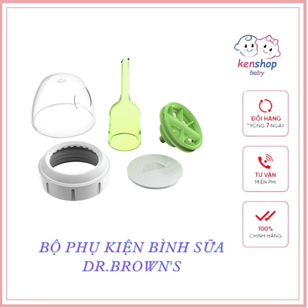 [HÀNG CHÍNH HÃNG] Bộ phụ kiện thay thế bình sữa/Phụ kiện chuyển đổi bình sữa Dr.Brown cổ rộng, cổ hẹp