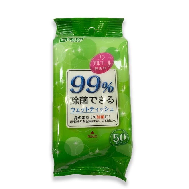 Khăn Ướt Khử Trùng Và Dưỡng Ẩm S Select Nhật Bản Không Chứa Cồn (gói 50 miếng)