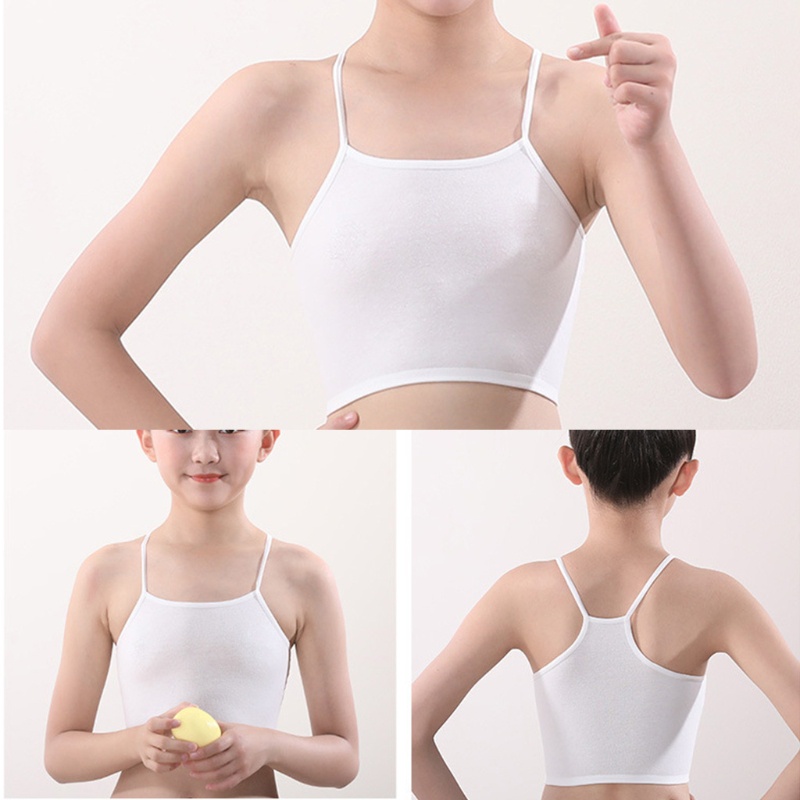 Haha Teen Kids Sling Tube Top Vest Áo Bra Bé Gái Áo Ngực Quần Lót Quần Lót Undies Undercloth
