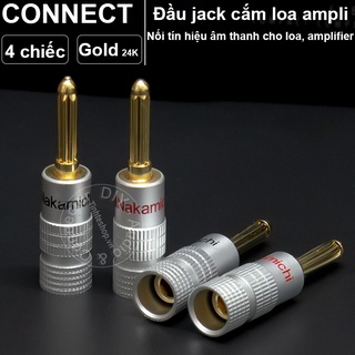 Giắc cắm Loa bắp chuối nhân đồng mạ vàng 24K