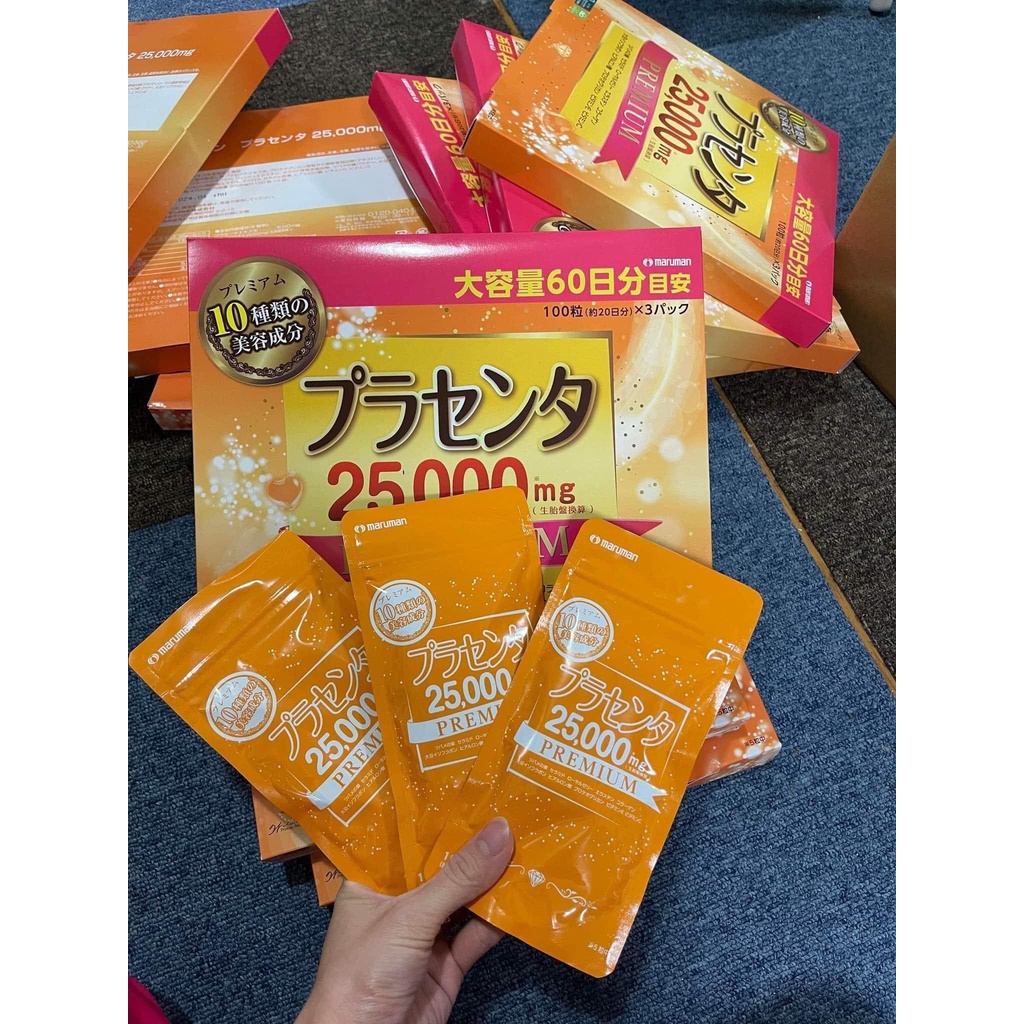 Viên uống nhau thai Maruman Placenta 25000mg Nhật Bản _Date 02/2025