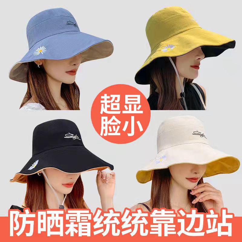 Mũ Rộng Vành Chống Tia Cực Tím Hai Mặt Có Thể Mặc Vào Mùa Hè Cho Nữ