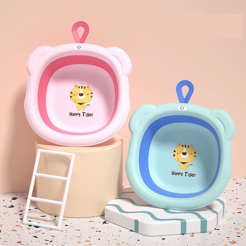 Chậu tắm gấp gọn đa năng silicon tiện lợi, dễ thương hình Hổ Tiger dễ thương cho bé