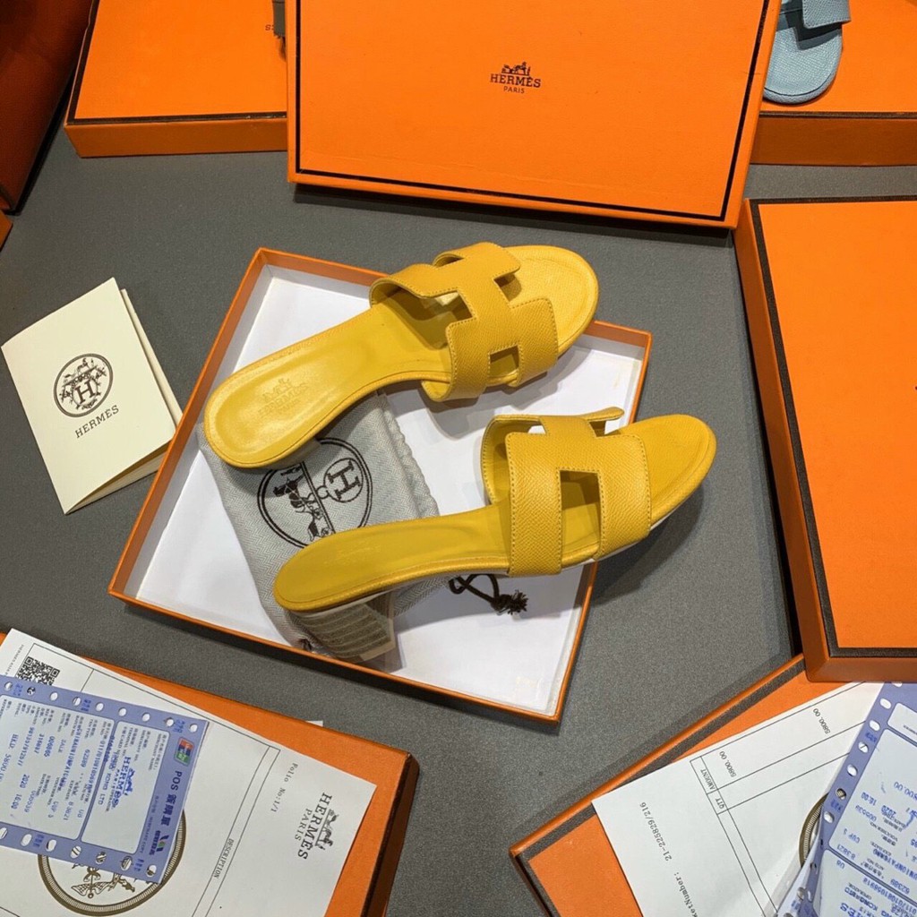 Guốc gót vuông hàng super fullbox bill túi giấy