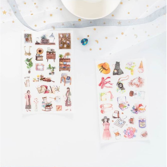 Sticker hình dán đồ dùng nhà bếp trang trí sổ Bullet Journal